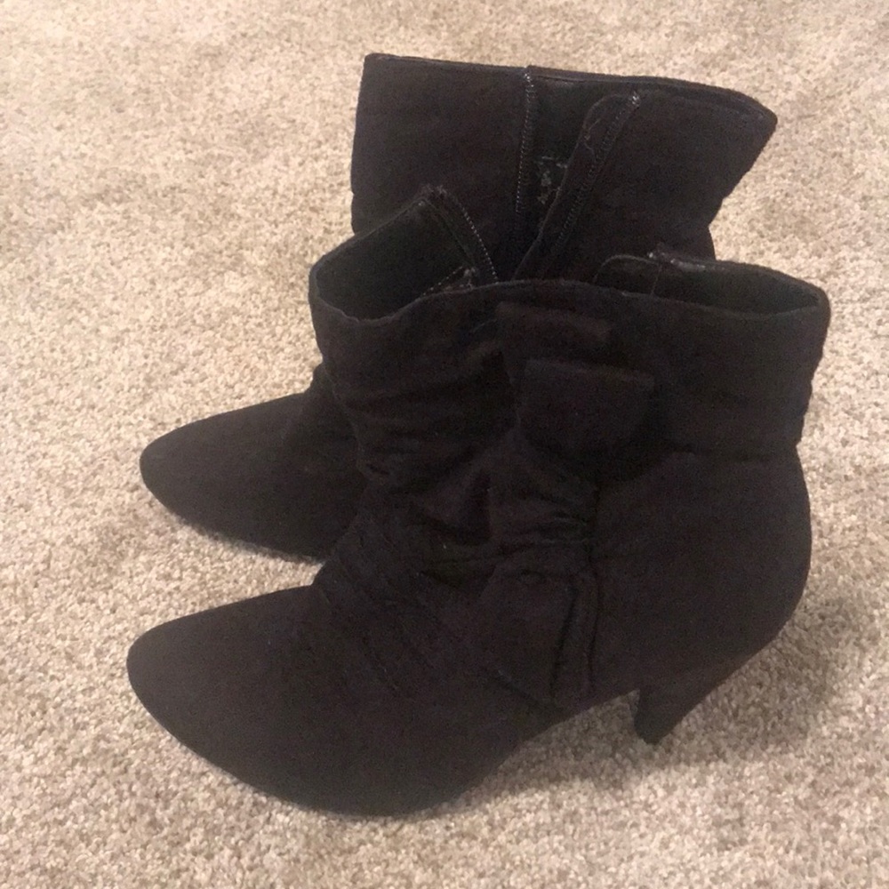 Black Booties with Bow